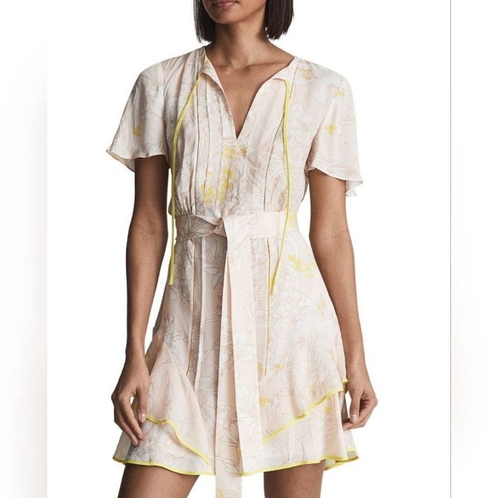 REISS Carlotta Tie Waist Dress